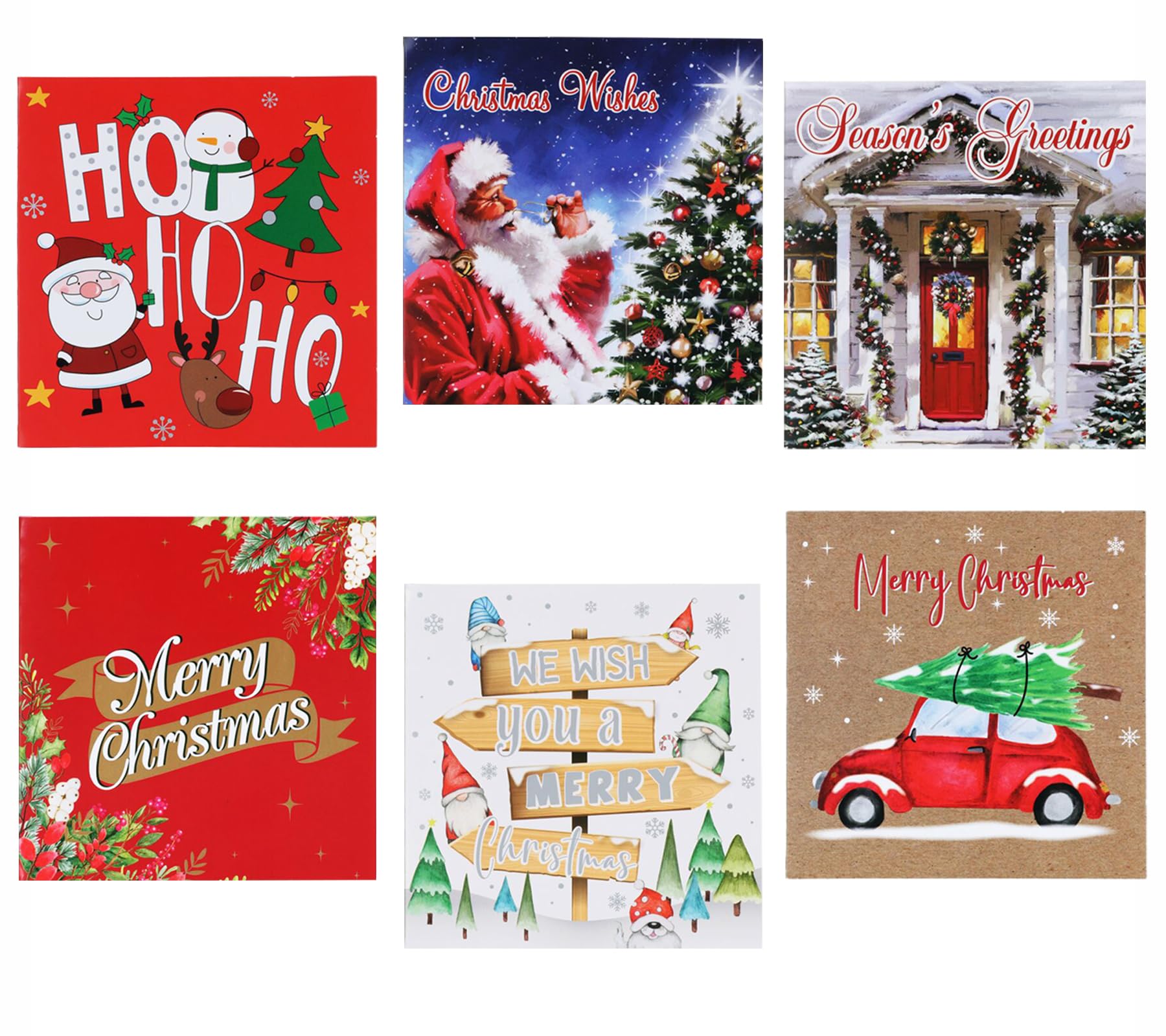 Christmas Cards Pack of 30 Each Xmas Card multipack has 6 different designs. Ecofriendly, Recyclable With Envelopes