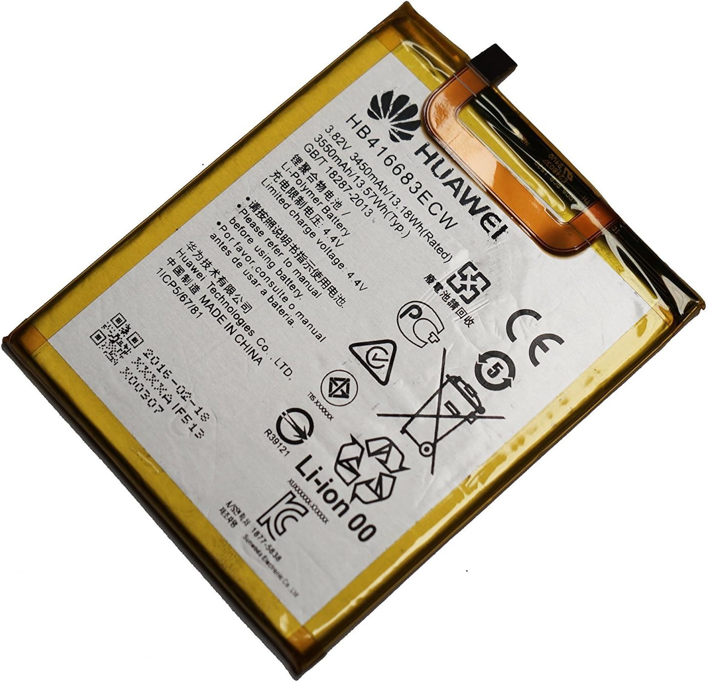 Replacement 3.82V 3550mAh HB416683ECW Battery For Huawei Google Nexus 6P H1511 H1512