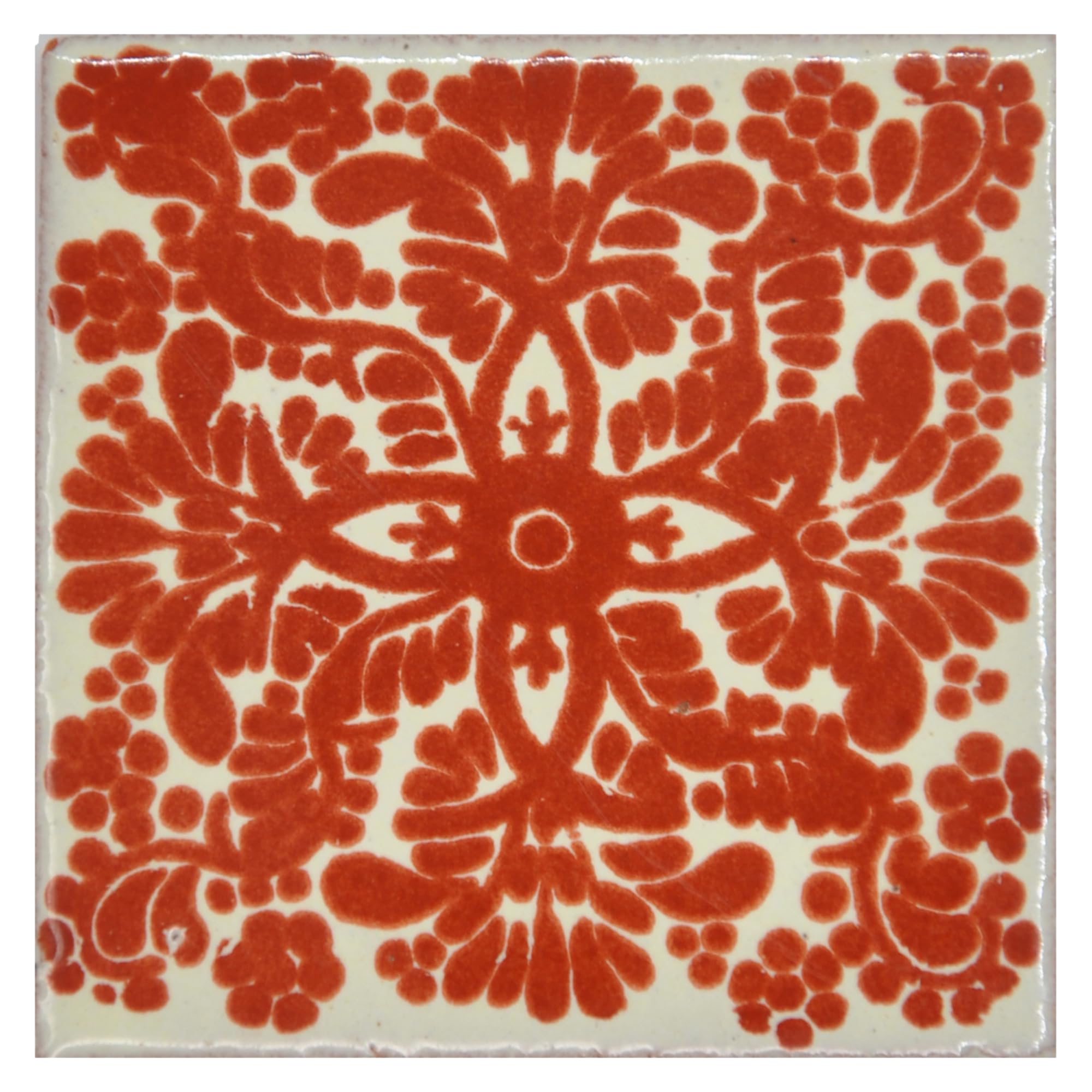 Tumia LAC Handmade Mexican Talavera Tile - Authentic Style Abri Ceramic Tiles for Crafts, Backsplashes and Home Improvement - 10 Pack