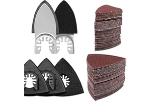 SWZHAI 130 Pcs Oscillating Tool Sanding Pads Kit, 3Pcs Oscillating Sanding Pad & 2Pcs Finger Sandings Pad & 60Pcs Triangle Sandings Pads & 65Pcs Finger Sandpaper Sheet Assorted 60/80/100/120/240 Grit