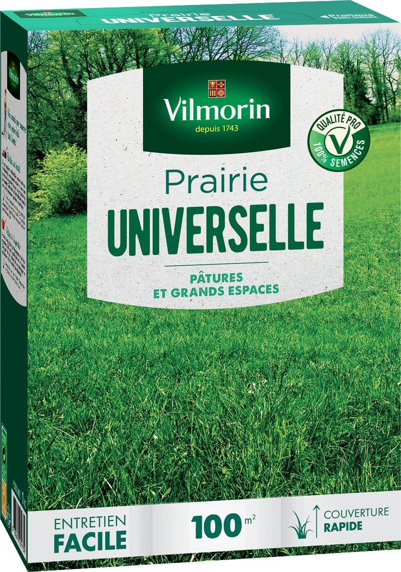 Semences Prairie Universelle Vilmorin - Mélange Graminées Fourragères - Couverture 100m² - Facile D'Entretien