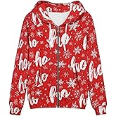Biyejit Women's Novelty Print Zip Up Hoodies Long Sleeve Hooded Sweatshirt Jacket with Pocket