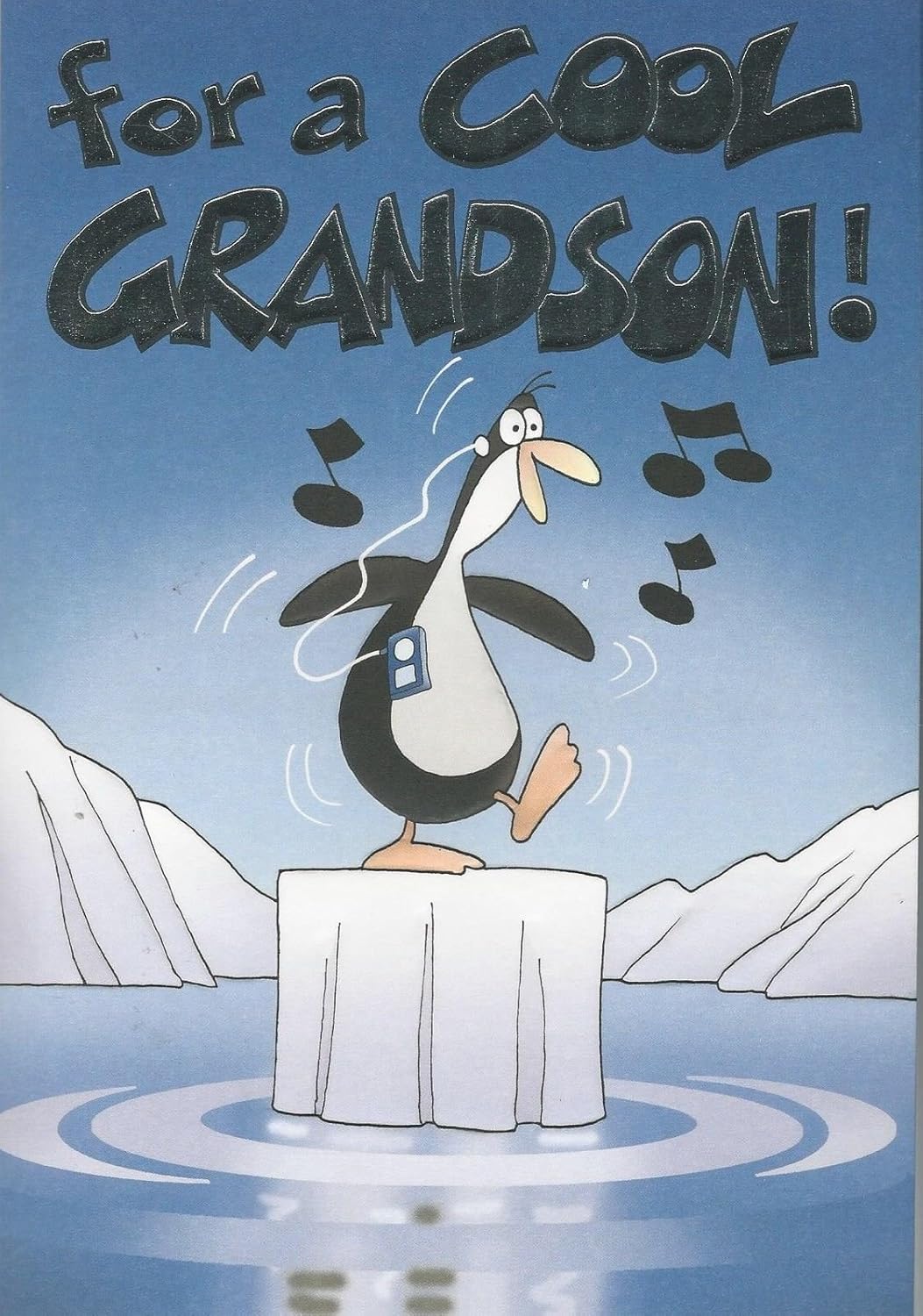 Greeting Card (NQ3158) - Grandson Birthday - Penguin, grey|blue|beige|purple, 235 x 162mm