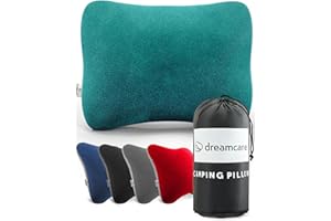 DREAMCARE Camping Pillow, Memory Foam Travel Pillow, Camping Accessories - Small Pillow Camping Essentials Camping Pillows for Sleeping, Backpacking Pillow, Travel Pillows for Sleeping (Medium,Green)
