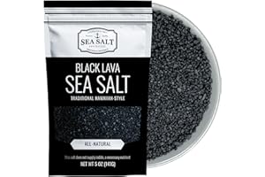 SEA SALT SUPERSTORE Hawaiian-Style Black Lava Sea Salt for Cooking & Finishing, Black Sea Salt with Activated Charcoal, 5 oz Bag