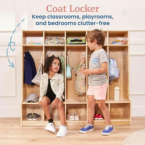 4-Section Kids School Coat Locker 41 X 13 X 43