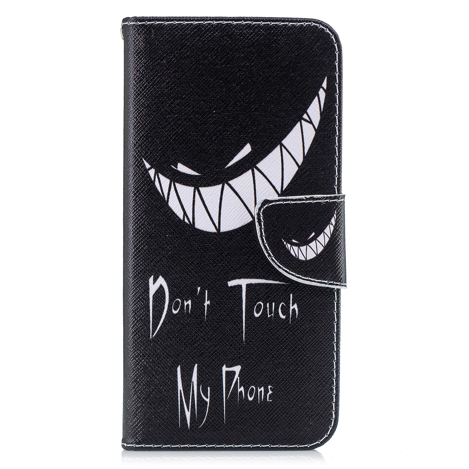 Thoankj for iPhone SE 2020 Case, iPhone 7 8 Case Shockproof Slim PU Leather Flip Pouch Wallet Phone Silicone Cover with Magnetic Stand Card Holder Slot Protective Smartphone Cases Smile