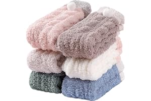 Nimalpal Fuzzy Socks for Women - Fuzzy Socks 6 Pairs Fluffy Socks Cozy Socks Warm Socks Winter Socks for Women