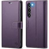 FLIPALM Wallet Case for Samsung Galaxy S23 Plus/S23+, RFID Blocking Credit Card Holder, PU Leather Folio Flip Kickstand Protective Shockproof Cover for Samsung S23 Plus (Purple)