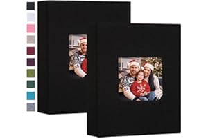 Mublalbum Small Photo Album 4x6 Photos 2 Pack Linen Cover Each Mini Photo Book 26 Pages Holds 52 Vertical 4x6 Pictures for Artwork Postcards or Picture Storage (Black)