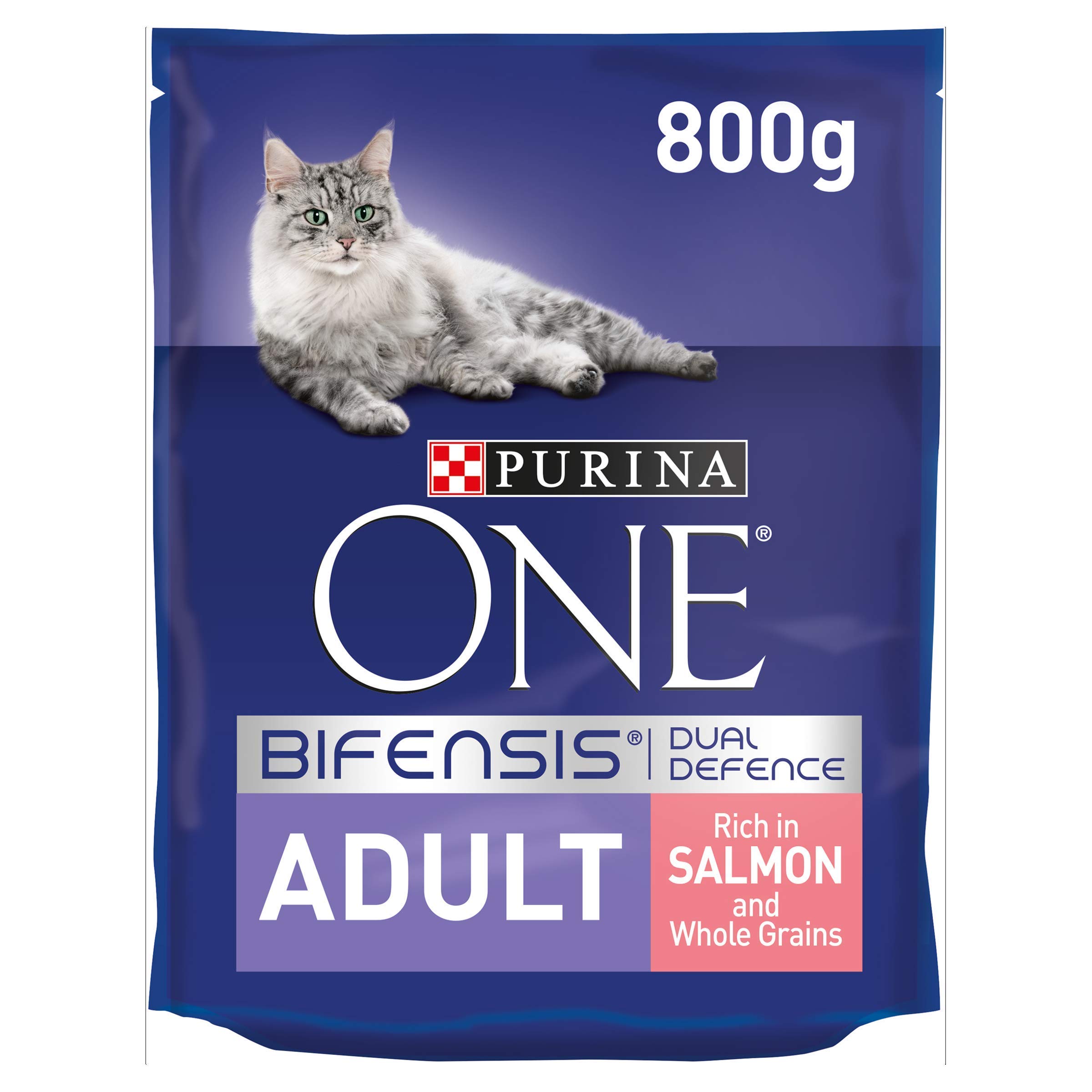 Purina One Adult Salmon and Whole Grains 3.2 kg (4 x 800 g)