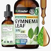 BIO KRAUTER® Gymnema Sylvestre - Liquid Drops Gymnema Sylvestre Extract 530 mg per Serving 2 Fl.Oz 28-Day Supply - Pure & Vegan Gurmar for Glucose Metabolism Support* - Alcohol & Sugar Free