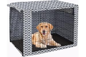 Pethiy Dog Crate Cover Durable Polyester Pet Kennel Cover Universal Fit for Wire Dog Crate - Fits Most 24 inch Dog Crates - Cover only-Gray-24