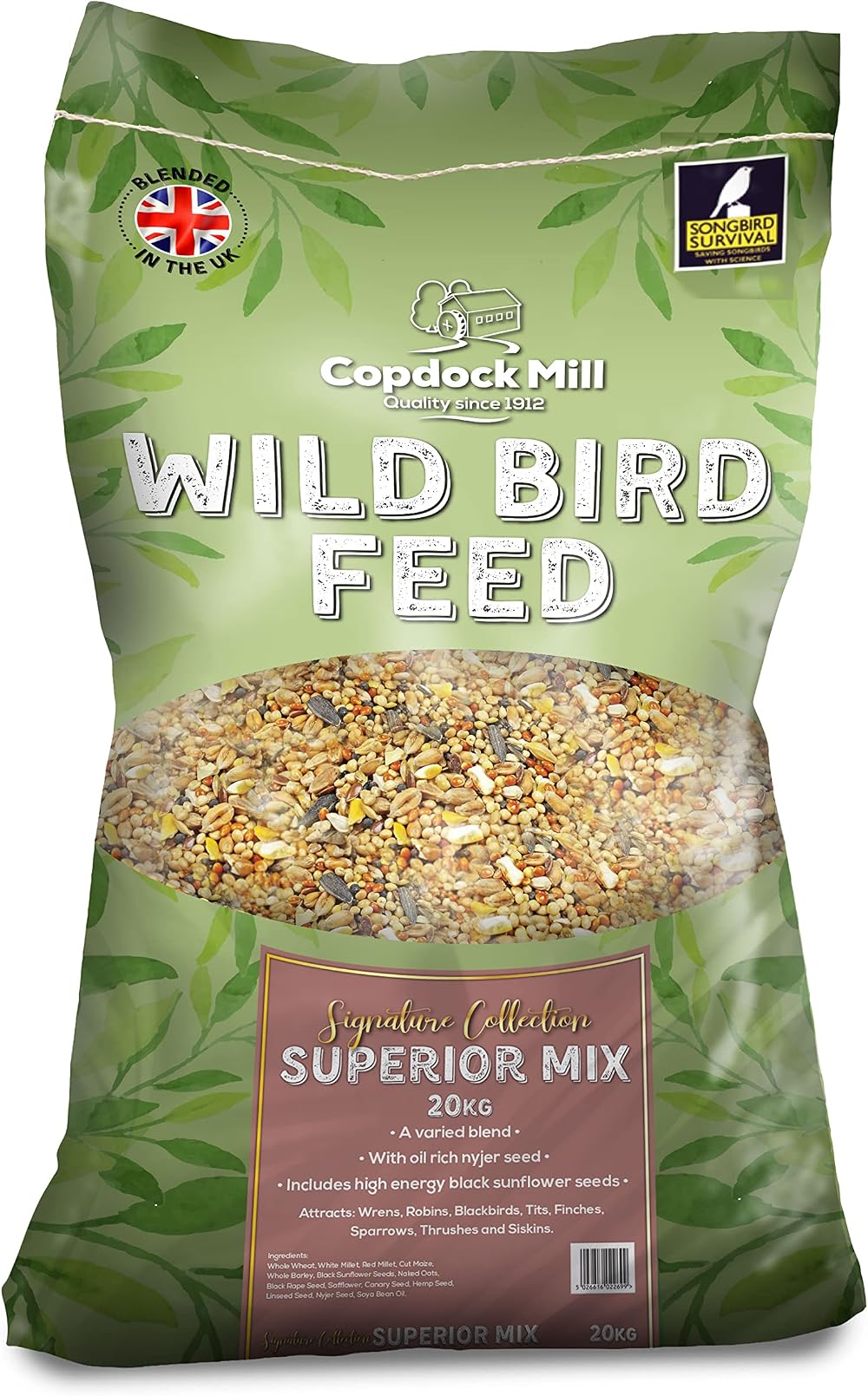 Copdock Mill Wild Bird Seed Superior Mix 20kg – All Year Small Garden Birds