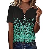 Zeagoo Shirts for Women Casual Short Sleeve Floral Blouses Summer Top Business Work Clothes