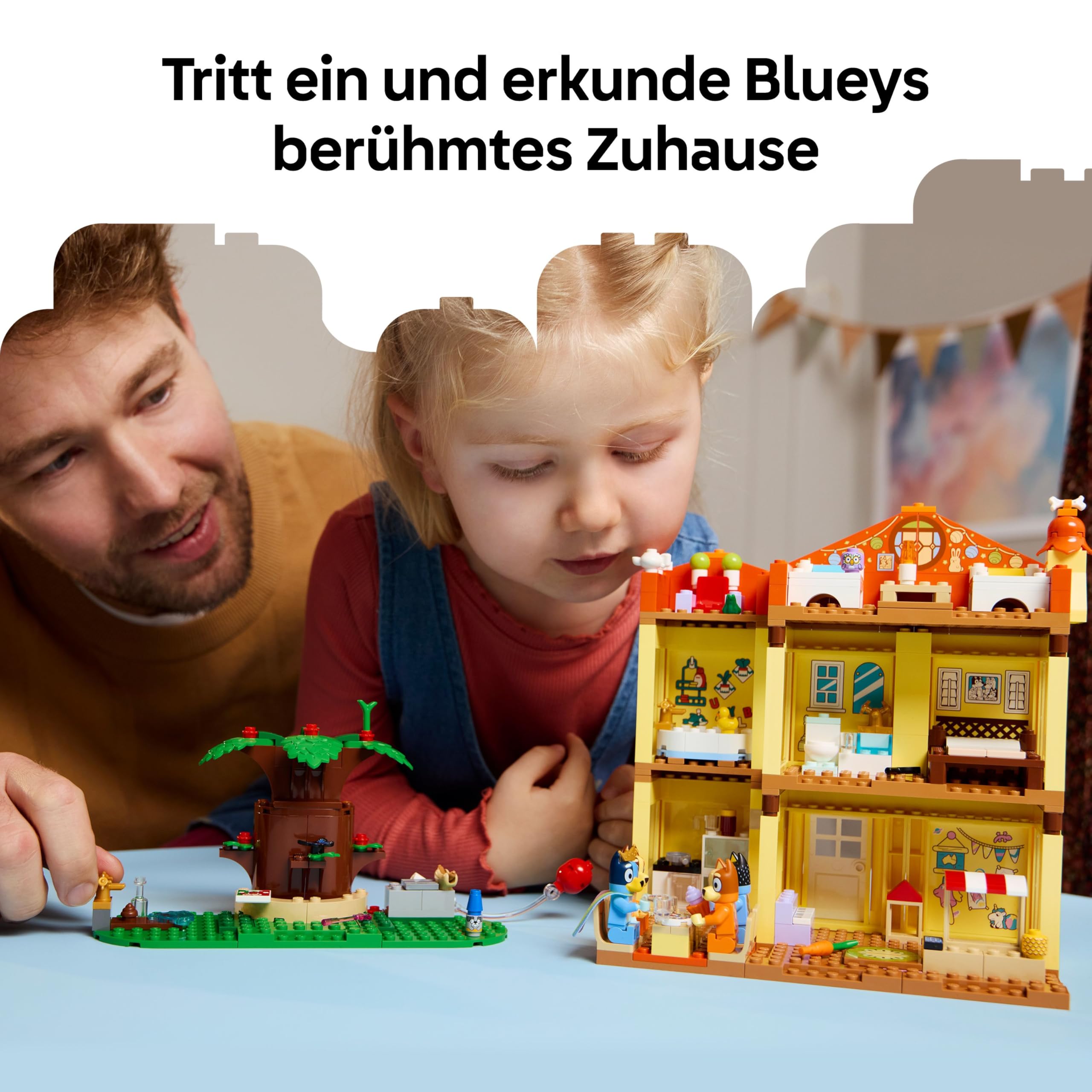 LEGO Bluey: Blueys Haus - Modulares Spielzeug mit Räumen, Garten, 4 Minifiguren und Zubehör - Geschenk zum Geburtstag für Mädchen & Jungen ab 4 Jahren oder Fans der TV-Serie - 11203 5
