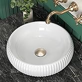 kesink Bathroom Vessel Sink above Counter, Bowl Sinks for Bathroom, Countertop White Bathroom Sink 16.4" for Cabinet Lavatory
