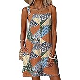 Dokotoo Women's Casual Rompers Loose Overalls One Piece Sleeveless Printed Wide Leg Short Pant Jumpsuits With Pockets