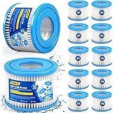 KinClean Type VI Hot Tub Filter Cartridges (12Pack) | Spa Filters Replacements for Hot Tub Compatible with Lay-Z-Spa & Coleman SaluSpa 90352E 58323 90427E | Reusable & Superior Filtration Performance
