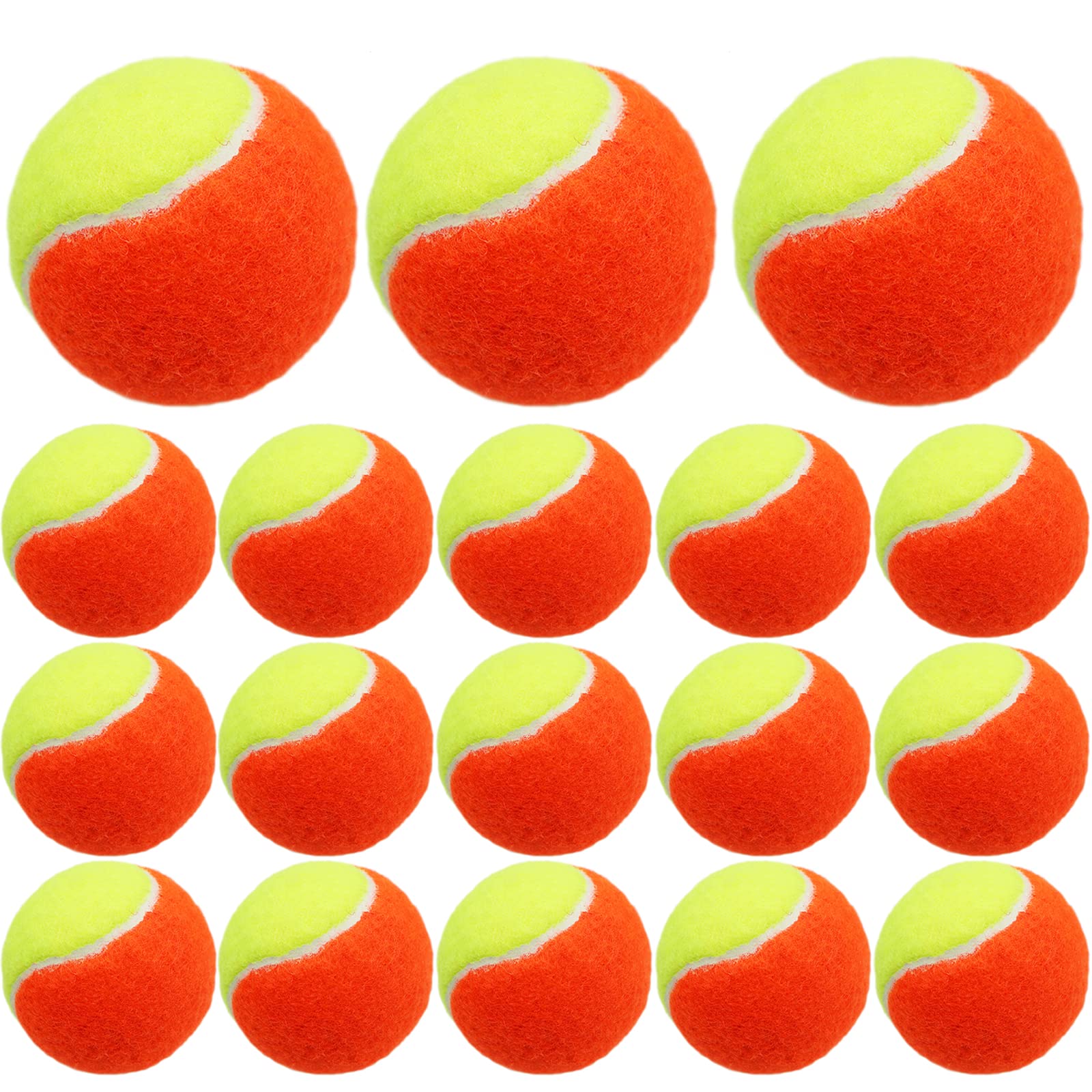 AMRTA Kids Tennis Balls Soft Elastic Low Compression Stage Pressureless Bulk Value 6/12/18/24 Pack, Training Tool for Outdoor Youth Beginner Practice (24 Pcs-Orange)