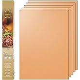 AOOCAN Copper Grill Mat Set of 5 - Non-Stick BBQ Outdoor Grill, Copper Grilling Mats Reusable and Easy to Clean, Works on Electric Grill Outdoor Gas Charcoal BBQ as Seen on TV-15.75 x 13 Inch