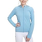 FitsT4 Sports Girls Fleece Horse Riding Jackets Hoodie Kids Equestrian Shirts Full Zip Up Long Sleeve Thumbholes for Winter