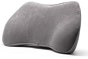 WENNEBIRD Model B Lumbar Support Pillow - Ergonomic Back Support, Fill The Gap Lower Back for Office Chair, Car, Sofa, Plane, Couch, Recliner - Gray