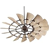 Quorum International 96015-86 I Windmill Collection 60 Inch Fifteen Blade Ceiling Fan - Oiled Bronze Finish I Six Speed Rever