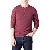 Amazon Essentials Long Sleeve Waffle Henley Shirts for Men, Slim-Fit
