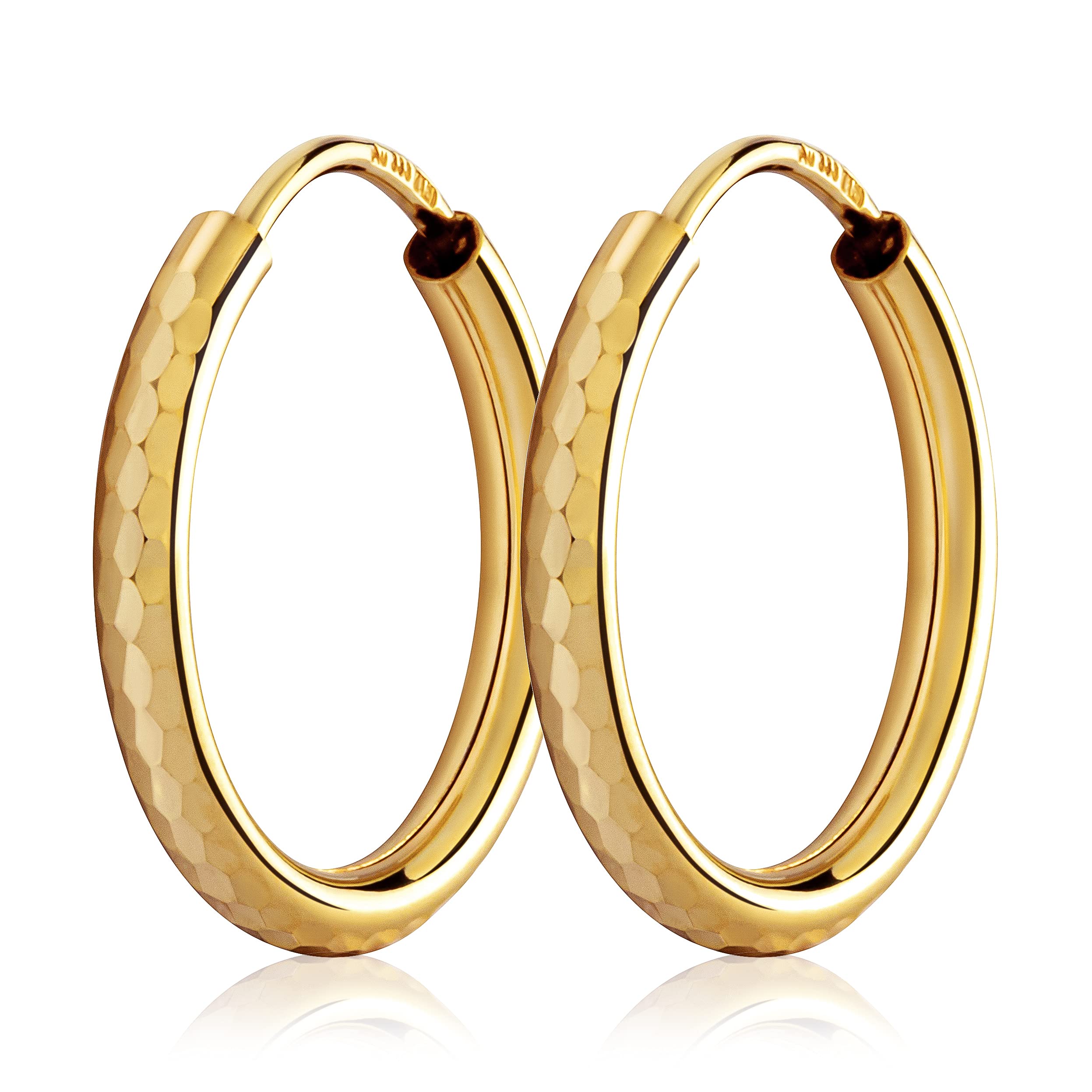 NKlaus pair 30mm hoop earrings gold alloy 2mm thick gold alloy earrings 3076