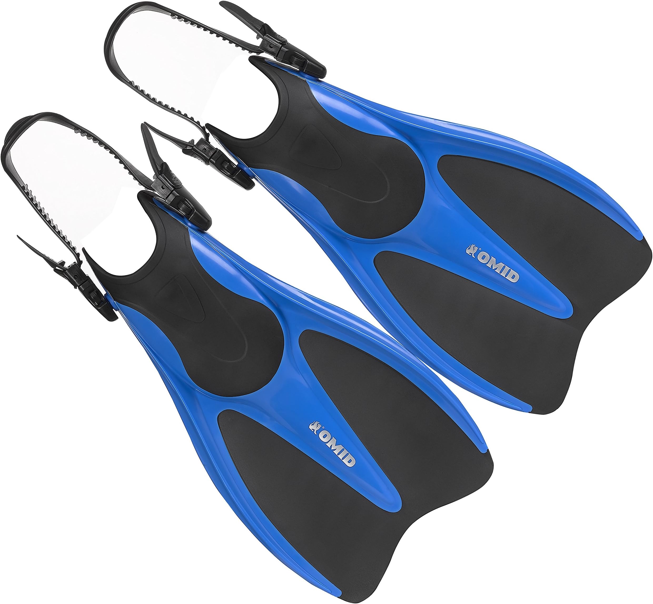 OMID Training Fins - Open Heel Double Side Flippers for Swimming and Snorkeling