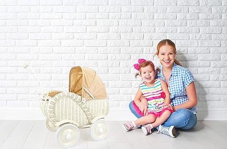 legler grey wicker dolls pram