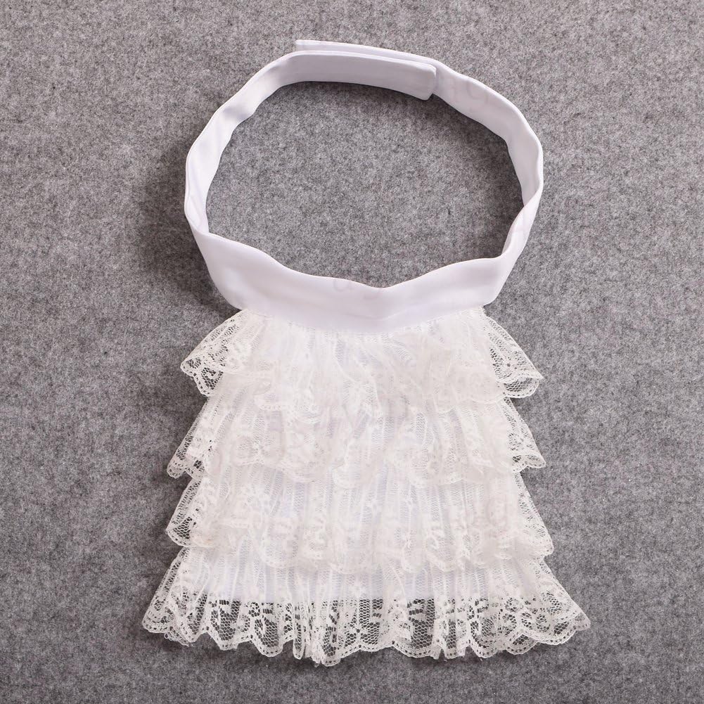 BLESSUME Lace White Jabot Cuffs, M, Little White Jabot Cuffs Set - Image 5