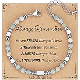 AryaHozel Valentines Day Gifts for Kids/Teen Girls/Her, Tiny Gemstone Beaded Bracelets for Women Teenage Teen Girl Gift Trendy Stuff with Inspirational Card