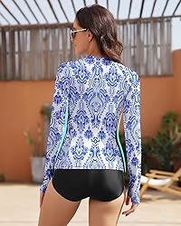 WOWENY Women Rash Guard Long Sleeve Swim Shirts UPF