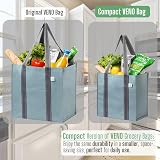 VENO 4 Pack Reusable Grocery Bags with Handles and Hard Bottom view 7