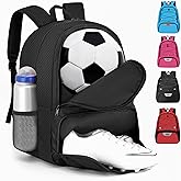 Hsmihair Youth Soccer Bag-Soccer Backpack&Backpack for Football Basketball,with Ball Compartment Separate Cleat Package