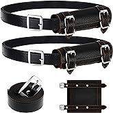 Jecery 2 Pcs Katana Sword Holder Leather Halloween Sheath Scabbard Belt Adjustable Holster Belt Two Buckle Sword Leather