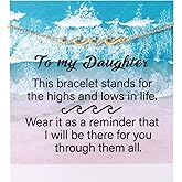 Valentines Gifts for Her Daughter Sister Granddaughter - 14K Gold Plated Wave Bracelet, Birthday Gifts for Women, Jewelry Gift for Daughter Sister Granddaughter