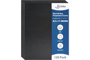 Dynta Binding Covers 120 Pack Black Sand-Textured Report Covers Sheets for Binding, Letter Size 8-1/2 x 11 Inches, 14 mil Presentation Binder, Office Supplies, Un-Punched, Square Corners