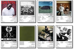 LHDIROP Kendrick Poster 8 Pcs, 8 * 11 inch, Lamar Album Cover Posters for Room Aesthetic, Music Wall Decor, Art Prints for Boys, Girls Room Decor, Room Decor Posters for Fans Unframed