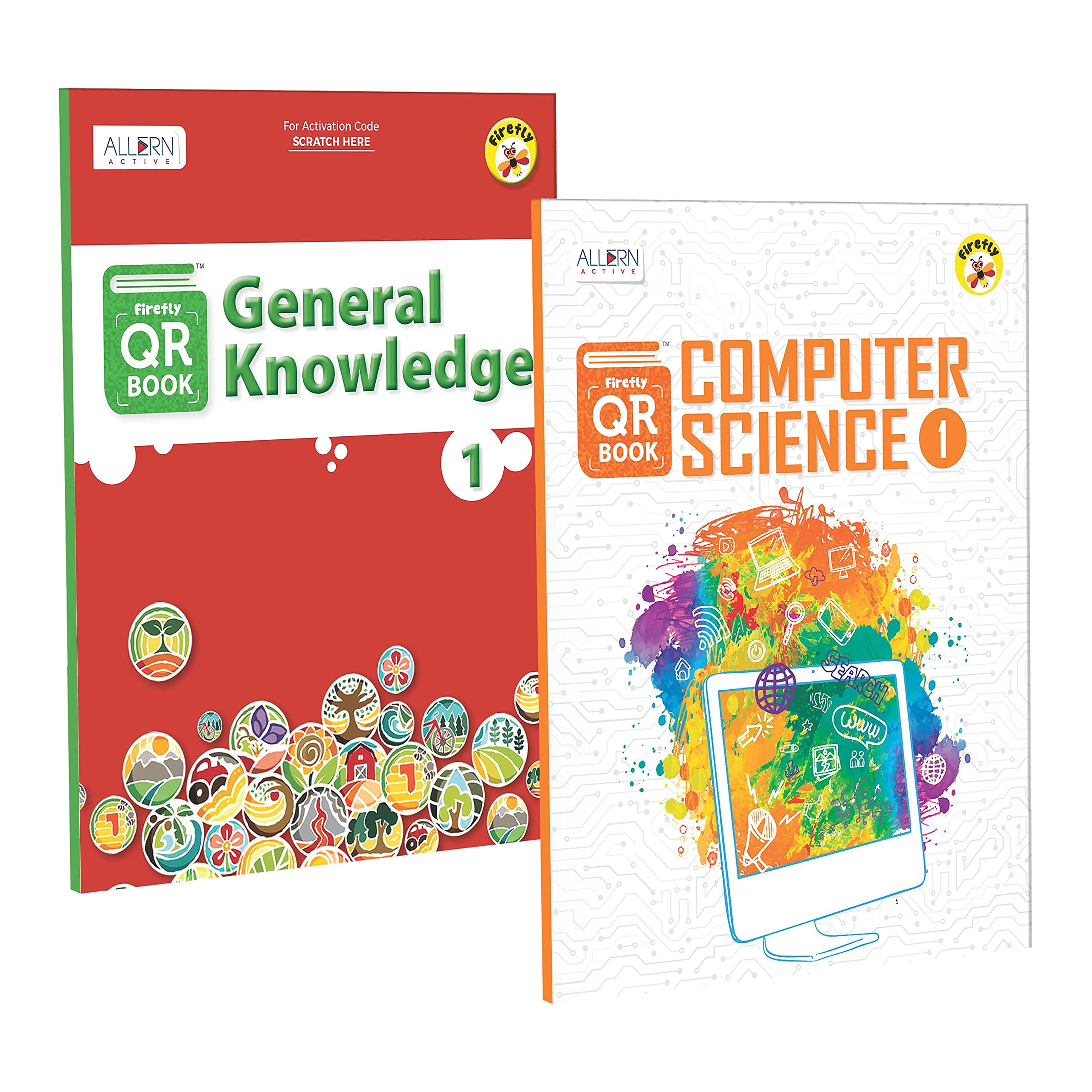 CBSE Std.1 QR Book – General Knowledge and Computer Science | Firefly | Supported by gripping videos and virtual teacher | Set of 2 Books