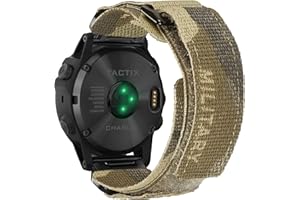 HEMSUT H Compatible With Garmin, Watch Band, Camouflage Super Rugged Nylon Sports Strap With Woven Loop Design, For fēnix/Forerunner/Vivoactive/Approach/MARQ/quatix/D2 Series Tough Replacement Band For Men