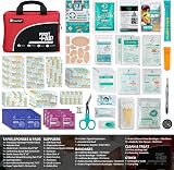 General Medi 160 Piece Premium First Aid Kit Red with Ice Pack & Emergency view 2