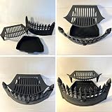 Thorness 16 Inch Cast Iron Castle Fire Fret Grate Ash Pan Set Matt Black view 7