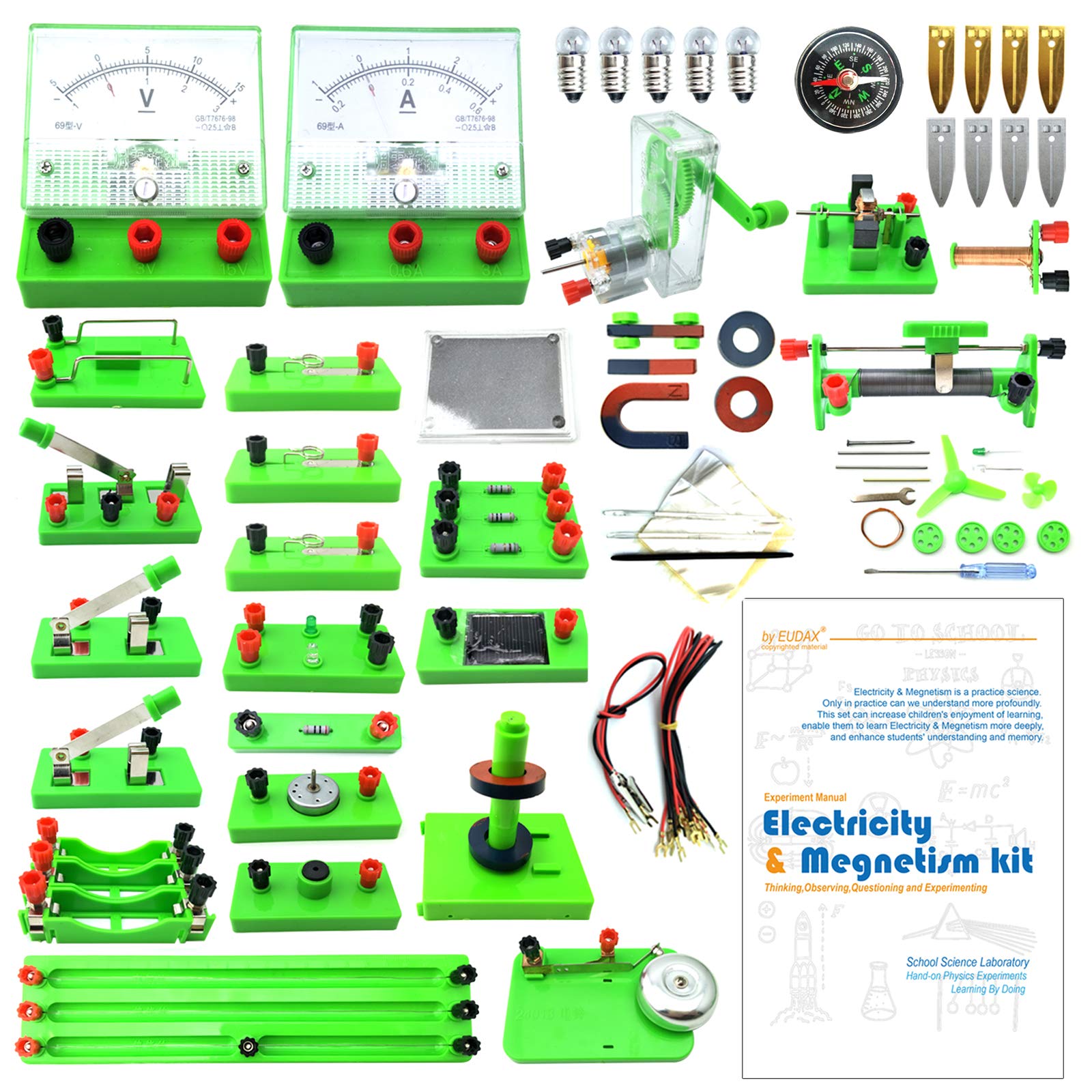 Kit escolar de Electromagnetismo y electricidad