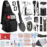 Survival Kit, Gifts for Christmas Men, Women, 251pcs Emergency Survival Gear and Supplies Equipment, First Aid Kit with Crossbody Bag, Camping Essentials for Earthquake, Hiking, Outdoor Adventure