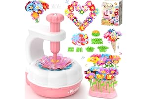 PERRYHOME Fabric Flower Bouquets Toys, 300+ Pcs DIY Flower Making Kit, 2 Gameplays Educational Arts & Crafts for Kids, Reusable Bouquets Maker Birthday Gift for 3 4 5 6 7 8 Years Toddler Girl