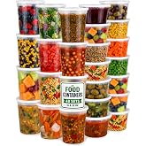 48 Sets Plastic Food Storage Deli Containers w/ Lids 16oz Pint &amp; 32oz Quart | Leak Proof, Microwaveable, Dishwasher &amp; Freezer Safe - Plastic Food Storage, Meal Prep, Restaurant &amp; Soup Containers