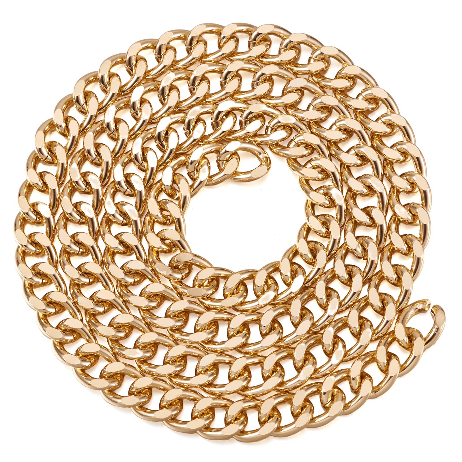 Craftdady 2Pcs Flat Chain Strap Gold Metal Purse Handbag Shoulder Body Replacement Strap 39.3